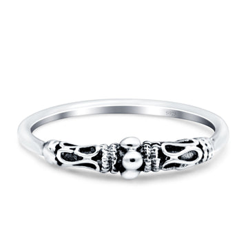 Bali Style Oxidized Band Solid 925 Sterling Silver Thumb Ring (4mm)
